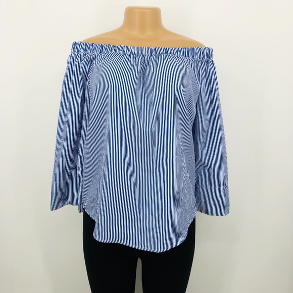 4 for $25 SALE!!!! Striped Off Shoulder Shirt - Picture 5 of 5